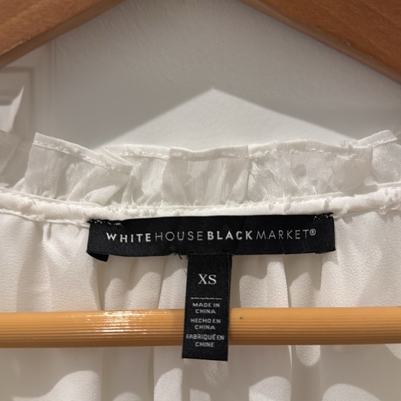 WHBM • Long Sleeve Smocked White Blouse - Picture 8 of 9